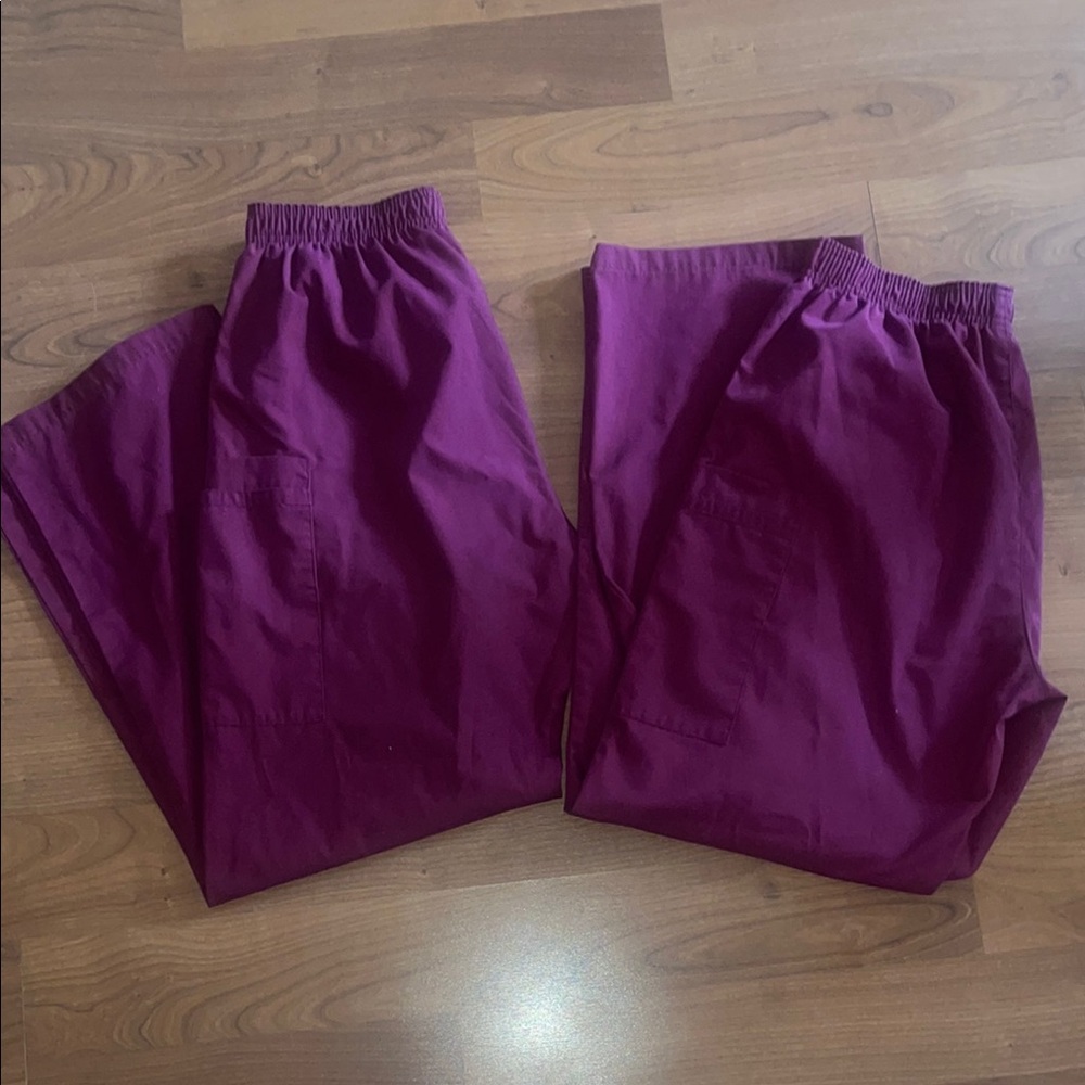 BUNDLE - 2 Maroon/Burgundy Scrub Pants